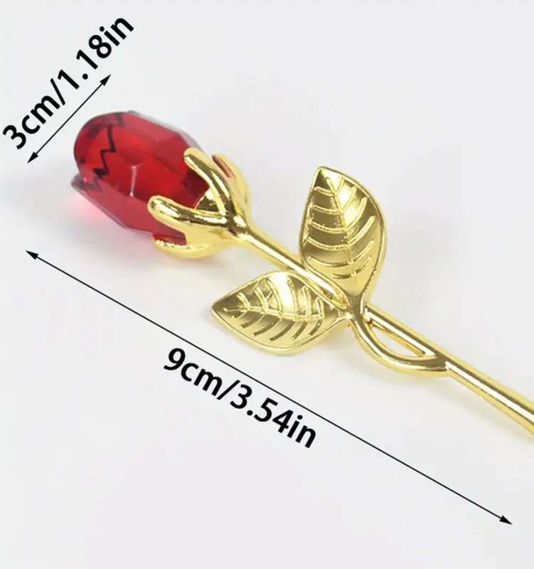 Crystal Metal Red Rose Crafts Graduation Valentine Gift Box Set