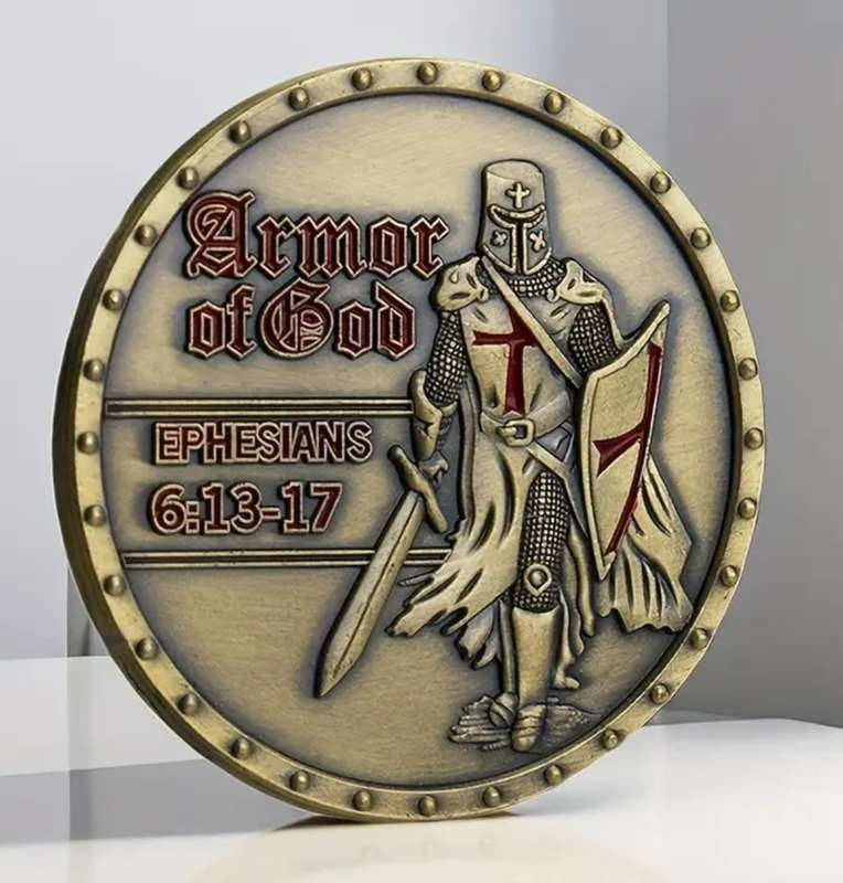 Templar Armor of God Collectible Coin in Protective Capsule
