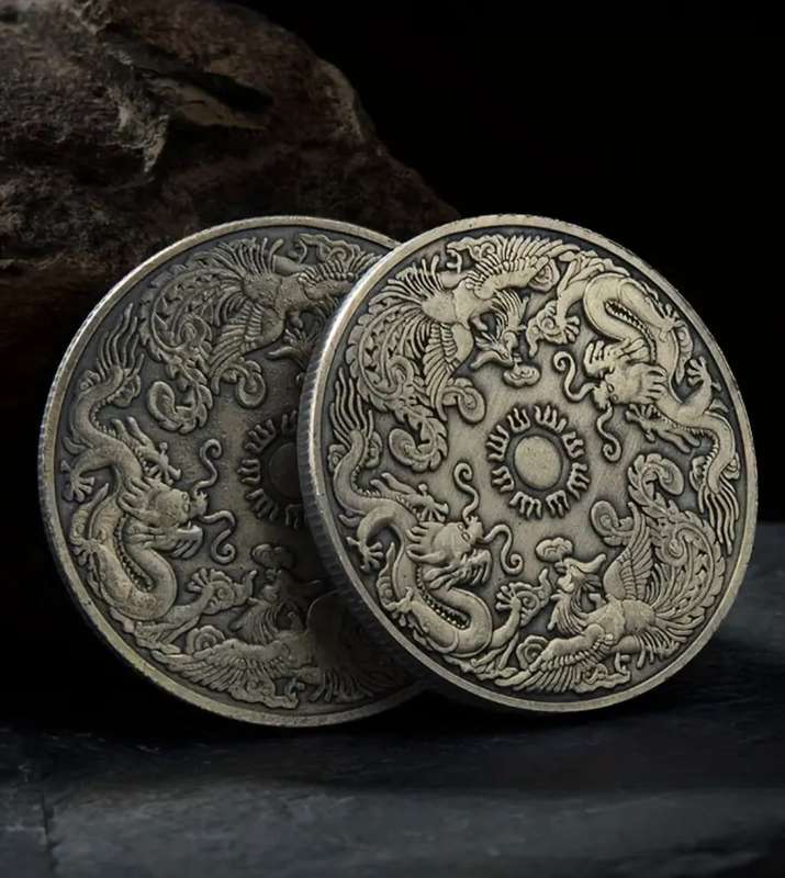 [Timeless Charm] Ancient Bronze Dragon and Phoenix Commemorative Coin