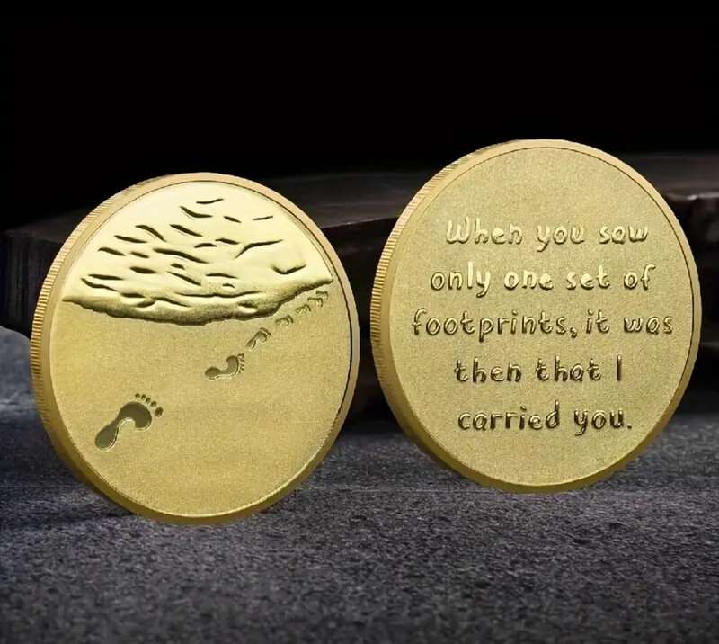 Beach Footprints Commemorative Coin in Protective Coin Capsule