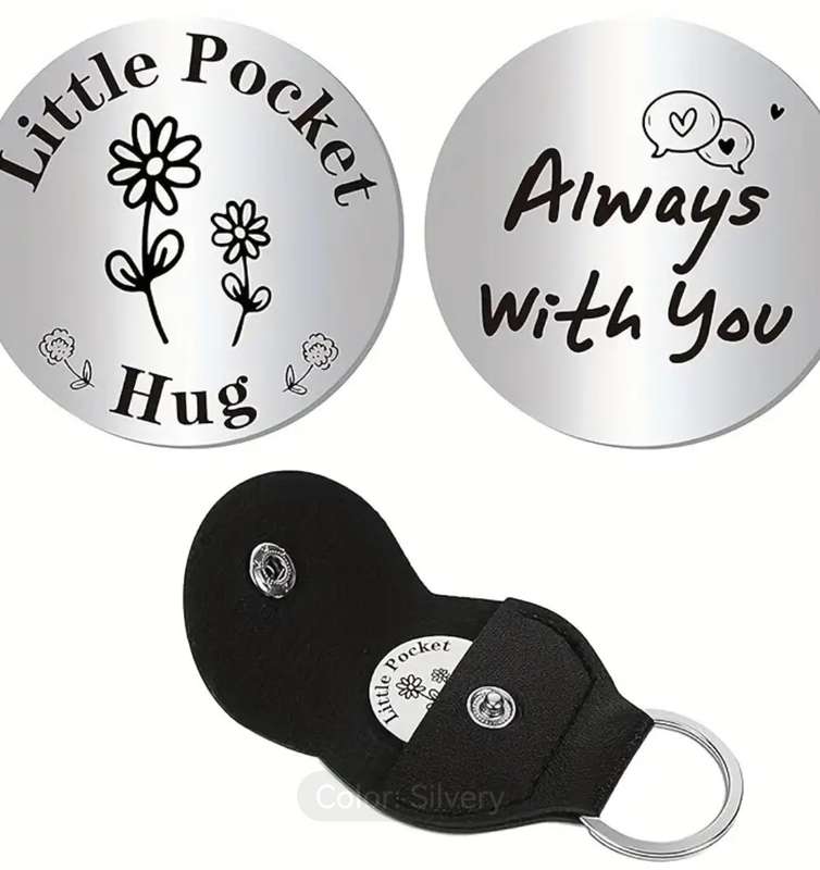 1pc Little Pocket Hug Coin with Keychain