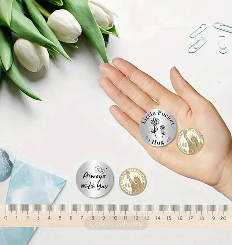 1pc Little Pocket Hug Coin with Keychain