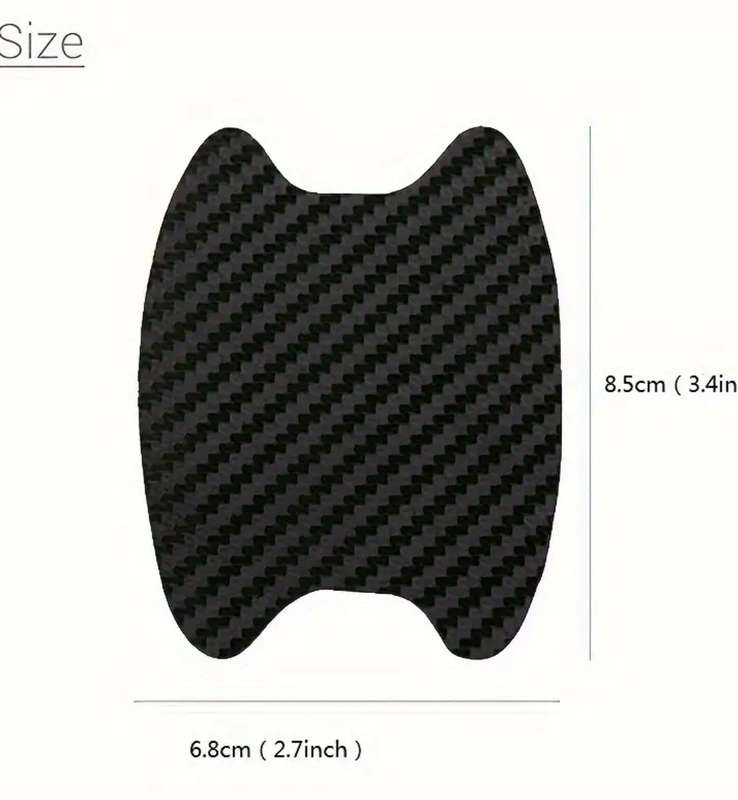 4pcs Carbon Fiber Car Door Protector Stickers - Scratch & Damage Resistant. Silvery