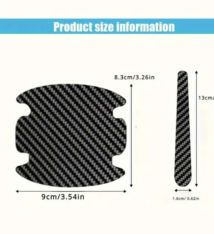 Carbon Fiber Car Door Handle Protectors - Scratch & Collision Resistant, Durable, Waterproof Adhesiv