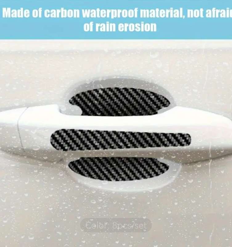 Carbon Fiber Car Door Handle Protectors - Scratch & Collision Resistant, Durable, Waterproof Adhesiv