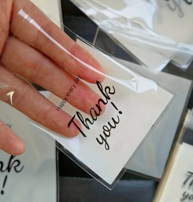 100-Pack Self-Adhesive "Thank You" Gift Bags - Versatile Clear Packaging for Cookies, Jewelry, and P
