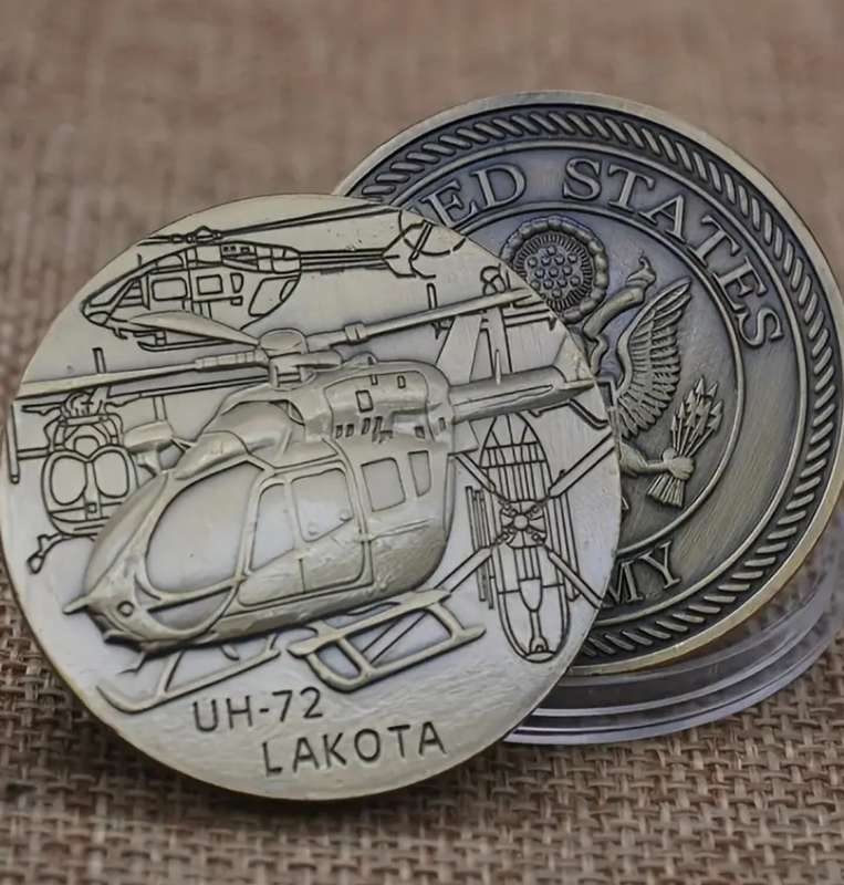 1pc U.S. Army Helicopter Embossed Commemorative Coin Replica