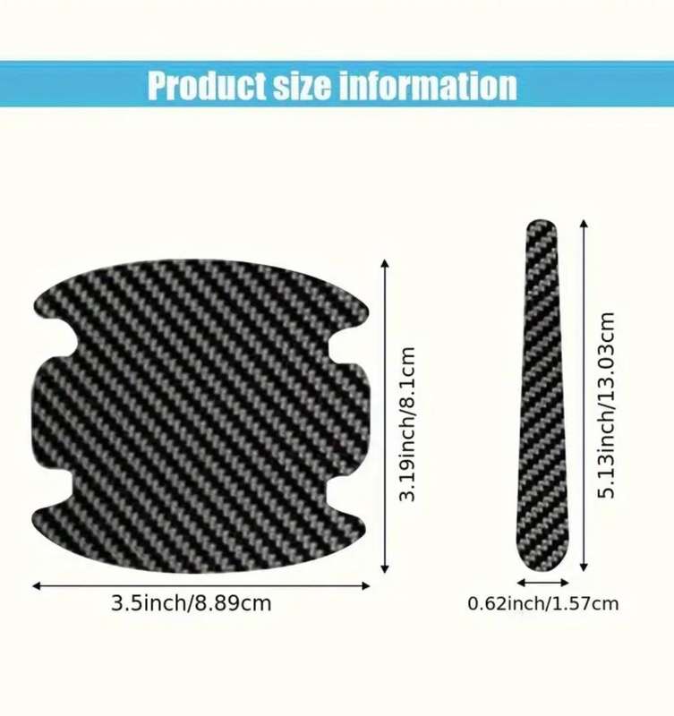8-Piece Acrylic Carbon Fiber Protective Door Handle Decals