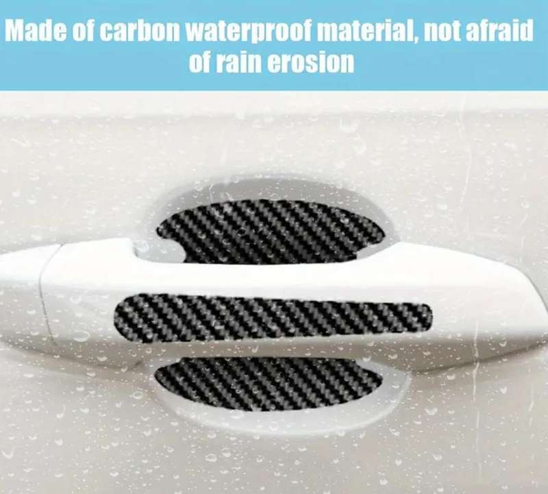8-Piece Acrylic Carbon Fiber Protective Door Handle Decals