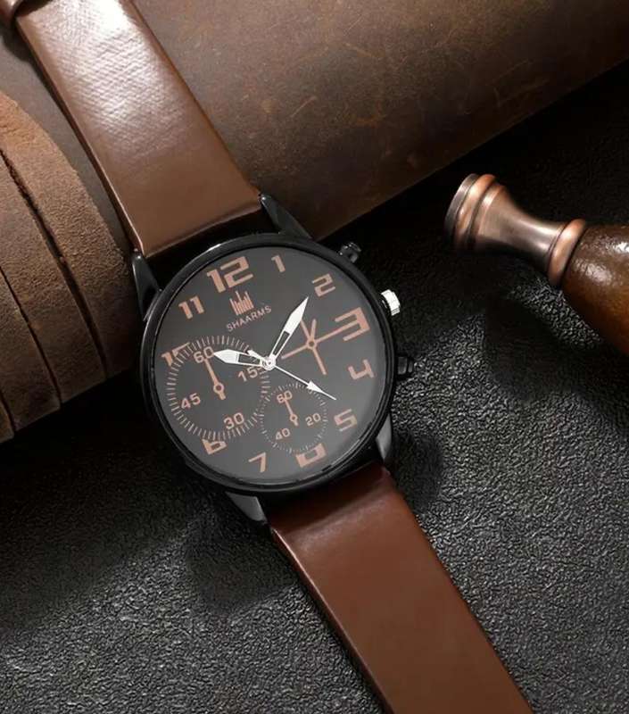 5pcs Men's Fashion Quartz Watch & Bracelet Set