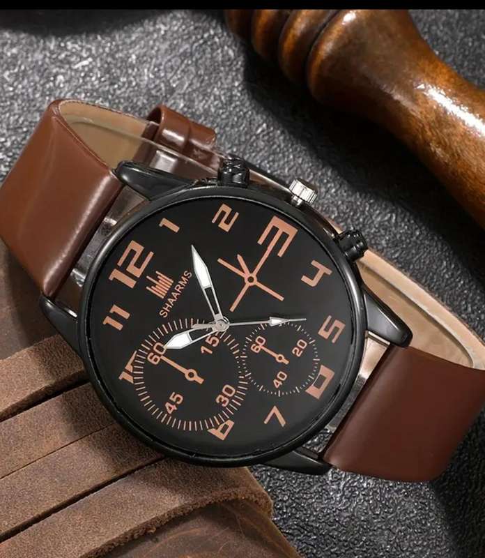 5pcs Men's Fashion Quartz Watch & Bracelet Set