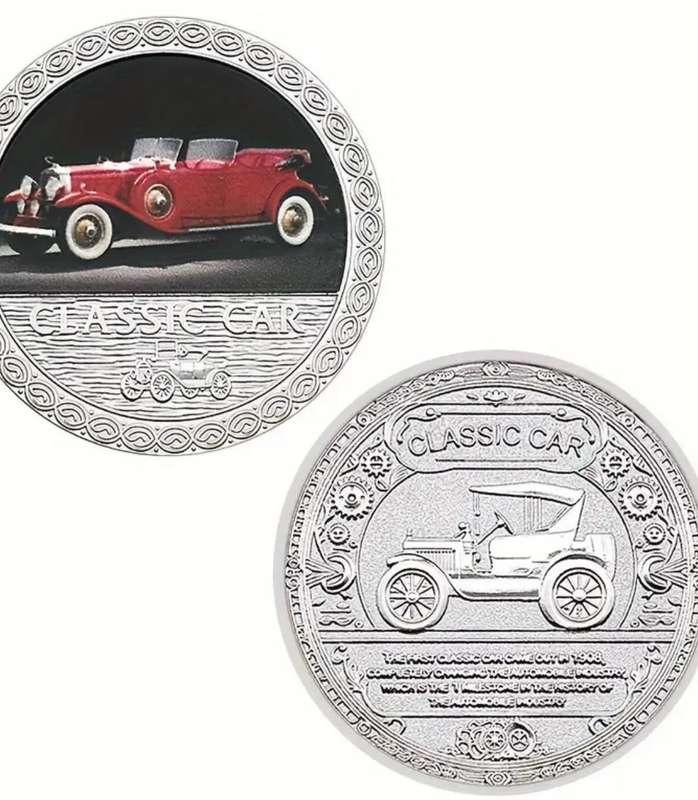5pc Vintage Classic Car Commemorative Coins Set