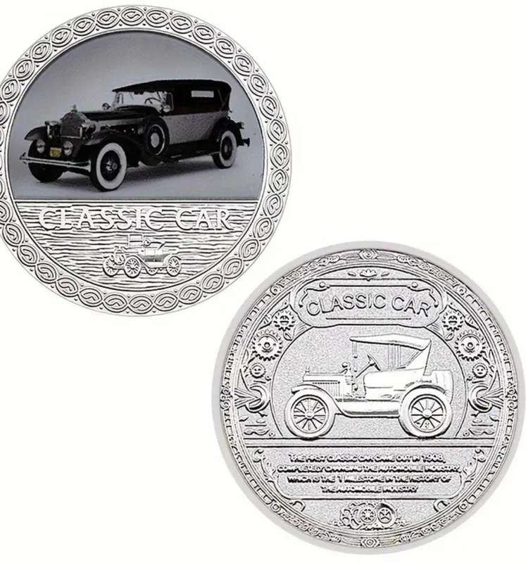 5pc Vintage Classic Car Commemorative Coins Set