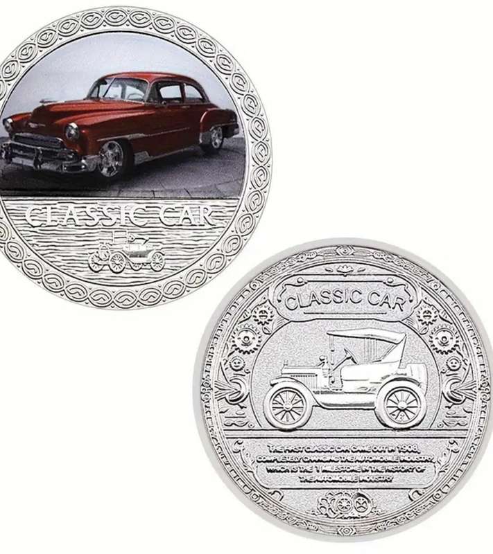 5pc Vintage Classic Car Commemorative Coins Set