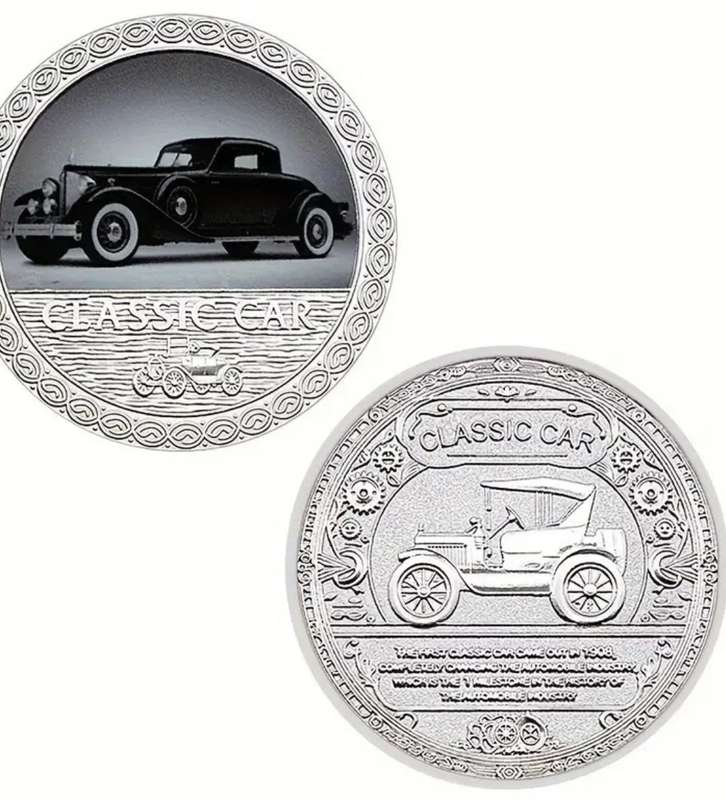 5pc Vintage Classic Car Commemorative Coins Set