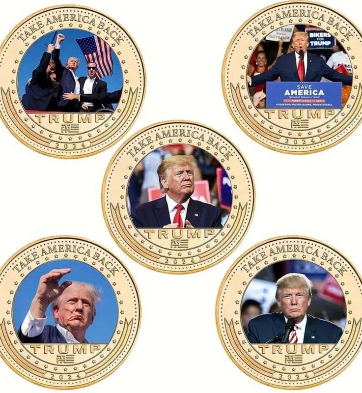 Trump Election Attack Commemorative Coin Collection Set in Tin Box