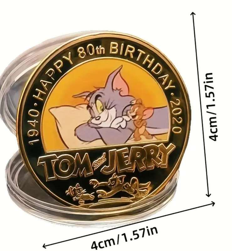 5pcs Set WB Authorized 80th Birthday Tom And Jerry Series Commemorative Coins