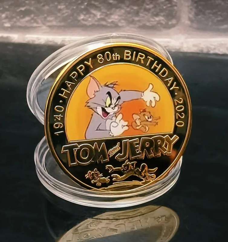5pcs Set WB Authorized 80th Birthday Tom And Jerry Series Commemorative Coins