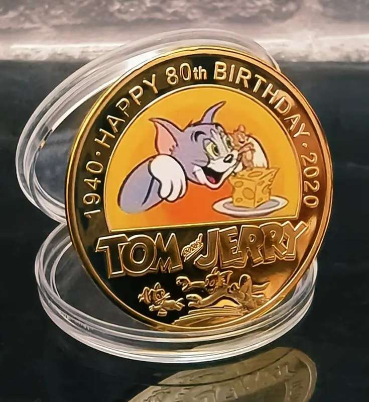 5pcs Set WB Authorized 80th Birthday Tom And Jerry Series Commemorative Coins