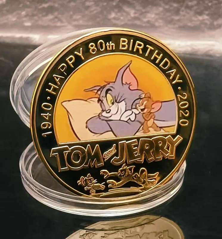 5pcs Set WB Authorized 80th Birthday Tom And Jerry Series Commemorative Coins