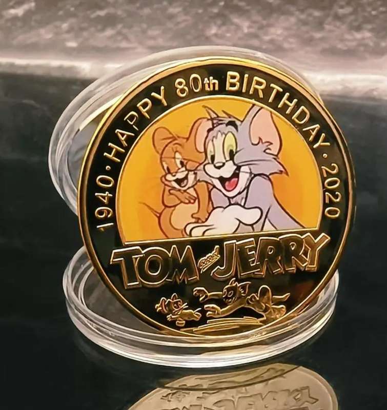 5pcs Set WB Authorized 80th Birthday Tom And Jerry Series Commemorative Coins