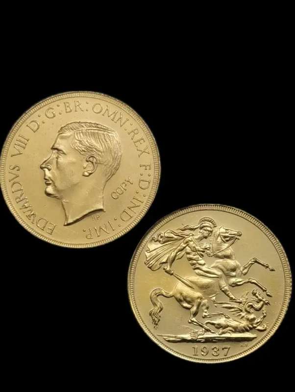 1937 UK Edward VIII Golden Replica Coin