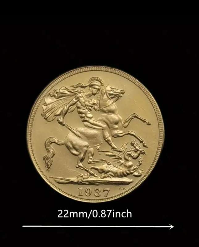 1937 UK Edward VIII Golden Replica Coin