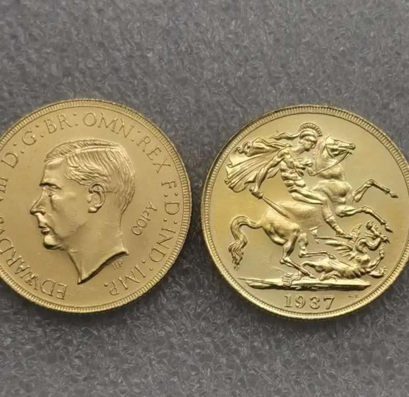 1937 UK Edward VIII Golden Replica Coin