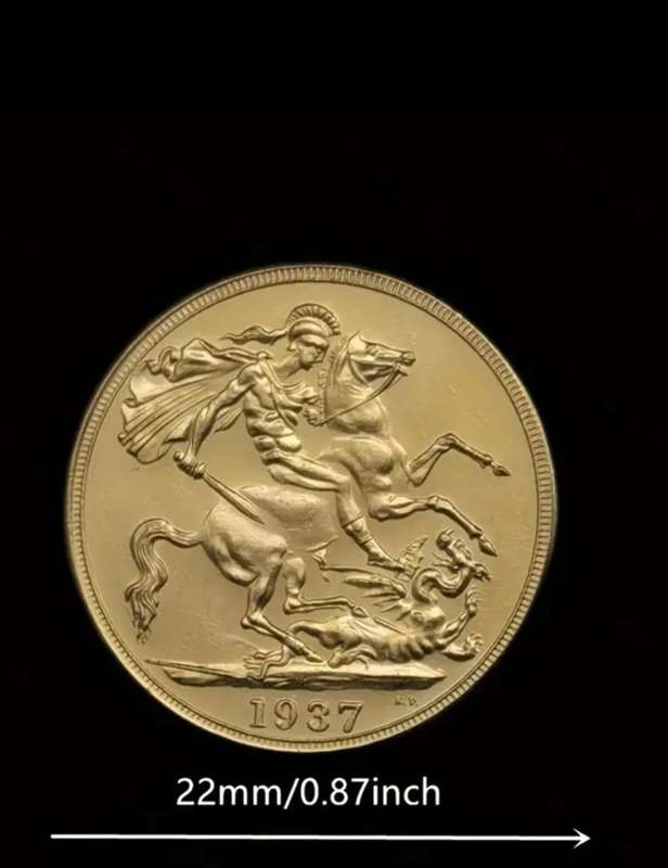 1937 UK Edward VIII Golden Replica Coin