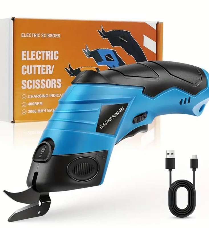 Rechargeable Fabric Cutting Electric Scissors, Equipped with a Large-Capacity Lithium Battery