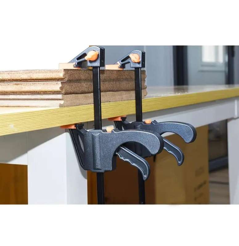 5pcs Black F-Clamps with Orange Handles - 10.16cm Ratchet Grip