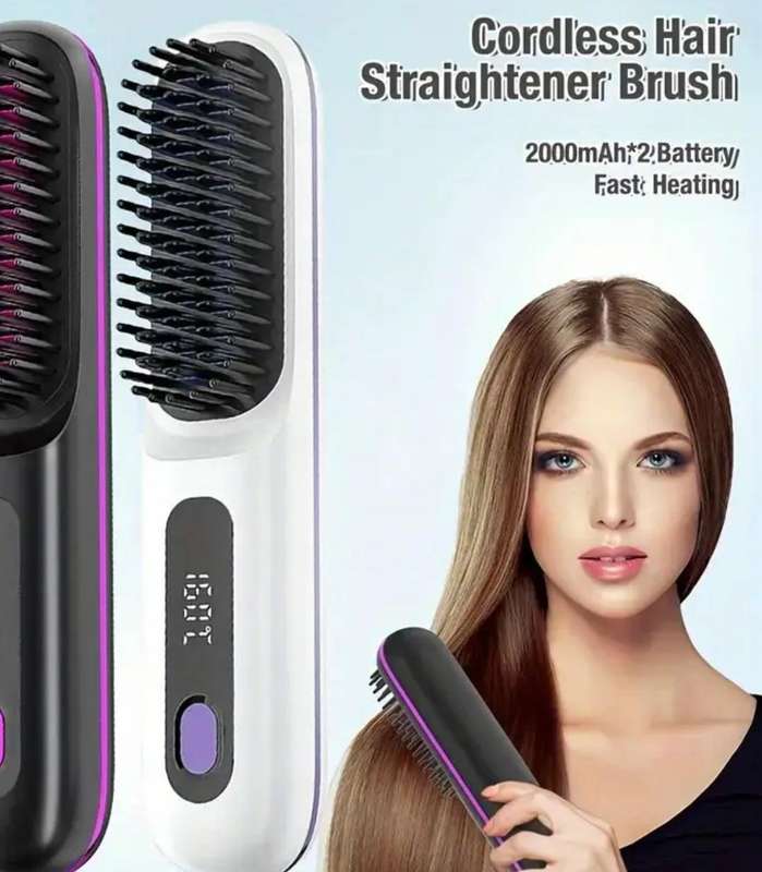 Portable Cordless Hair Straightener, Smooth Hair Straightening with LCD Display