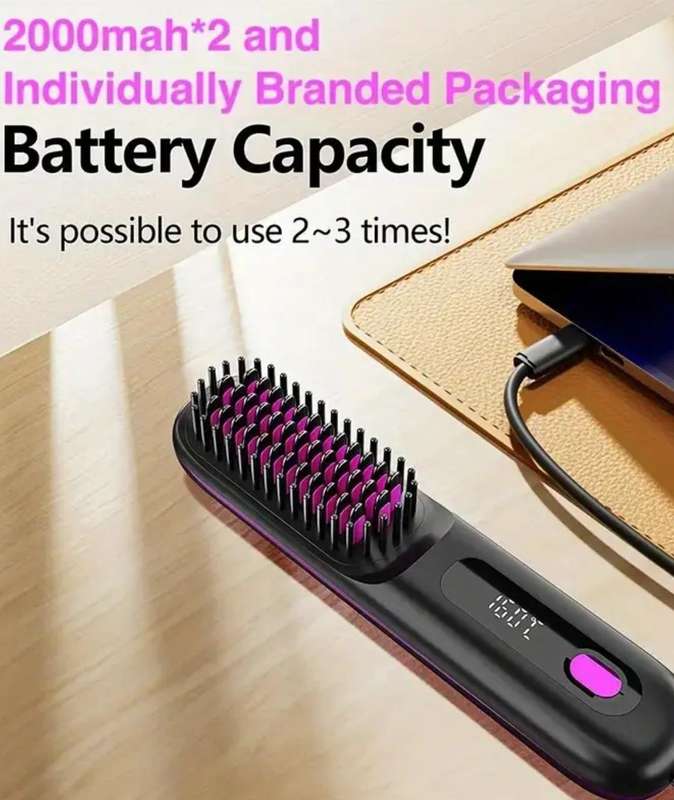 Portable Cordless Hair Straightener, Smooth Hair Straightening with LCD Display