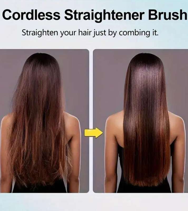 Portable Cordless Hair Straightener, Smooth Hair Straightening with LCD Display