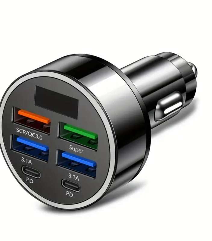 6-in-1 Super High-Speed Mobile Phone Charger, Car Charger Adapter