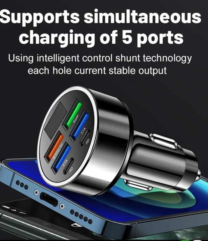 6-in-1 Super High-Speed Mobile Phone Charger, Car Charger Adapter