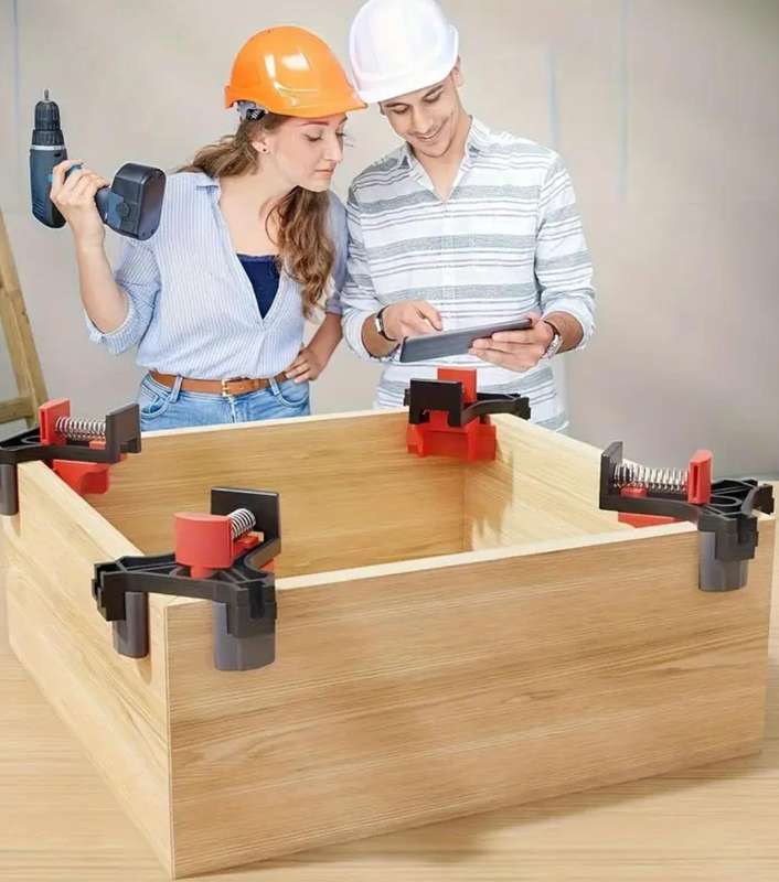 4pcs Adjustable Corner Clamps - 90 Degree Angle Grips for Woodworking
