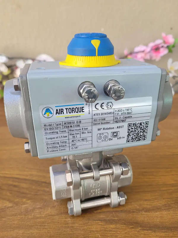 UNBOXED... 3/4" AIR TORQUE (AT051U DB) Pneumatic Actuator With Ball Valve