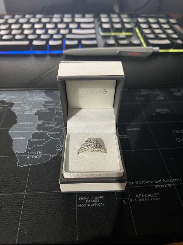 Sterling Silver & Cubic Zirconia Oval Cluster Ring