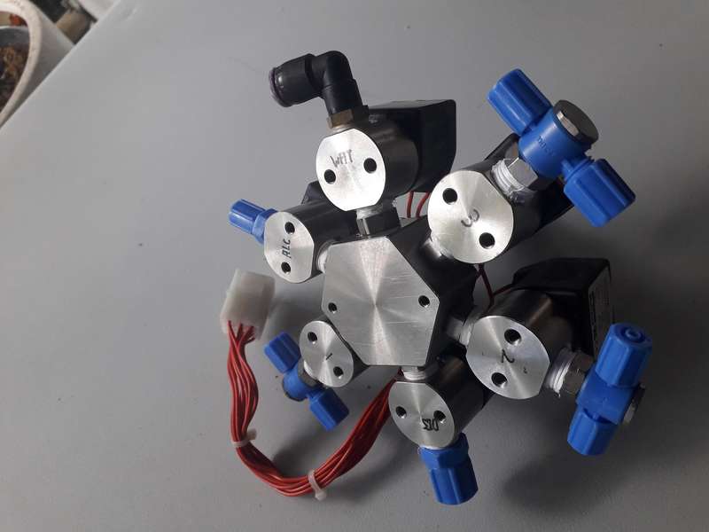 Solenoid bank for fluid