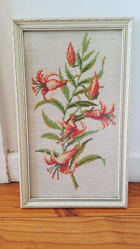 Tapestry of flowers - framed - 42 x 26cm (frame)