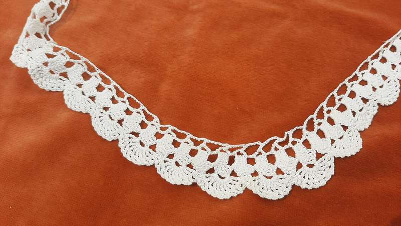Salvaged crochet edging - white 250cm x 3 cm