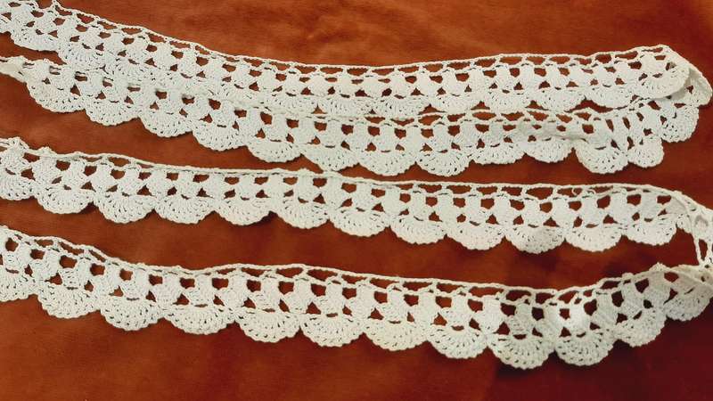 Salvaged crochet edging - white 250cm x 3 cm