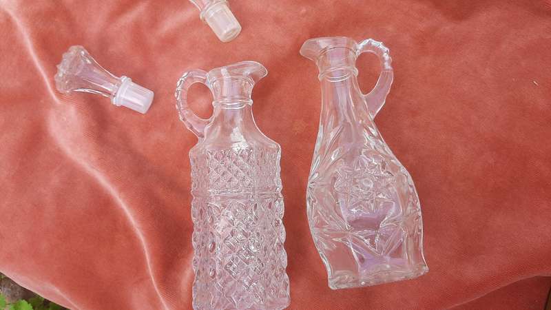 Oil or vinegar decanters - glass