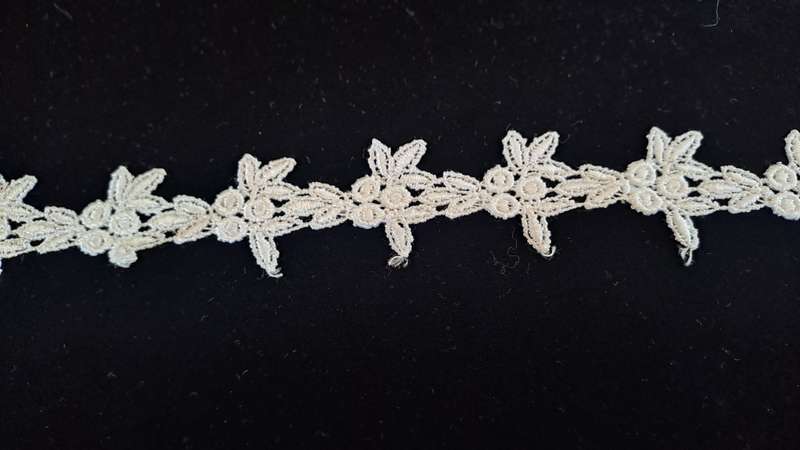 White synthetic lace,   price is per metre