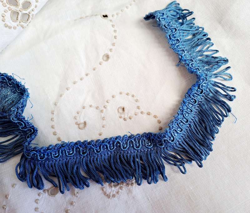 Blue vintage fringe - 100cm long 3cm wide