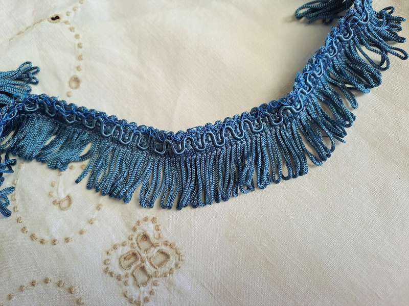 Blue vintage fringe - 100cm long 3cm wide