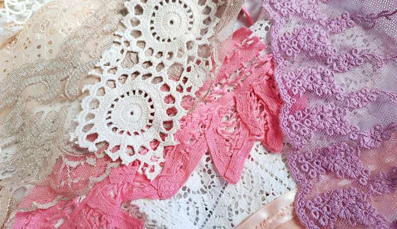 Surprise bundle of lace and trim scraps