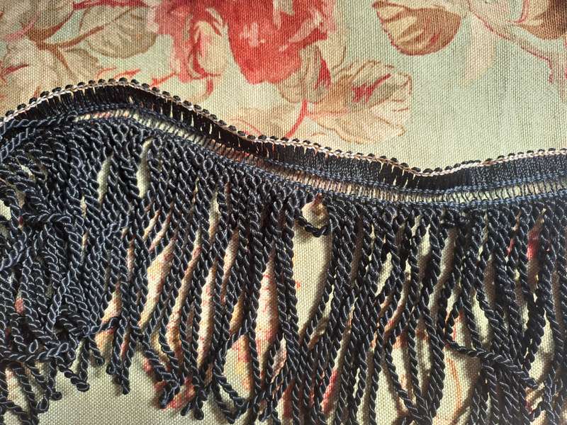 Black fringe 11cm wide - price is per metre - as new