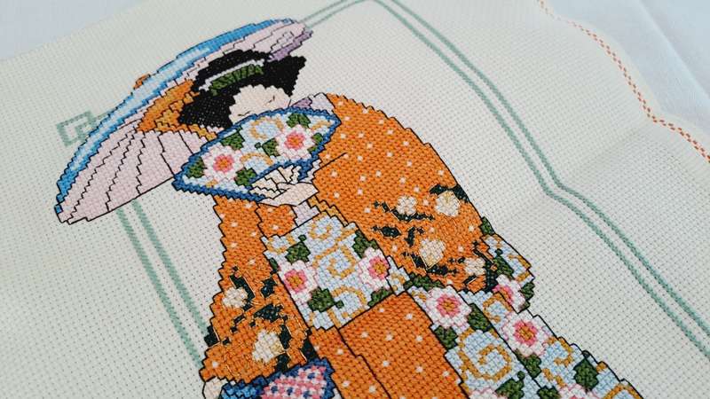 Beautiful cross stitch work -  26 x 34 cm